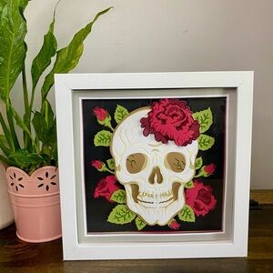 3D Rose Skull Shadowbox